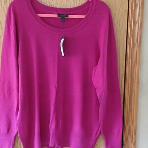 Worthington Fuchsia Long Sleeve Sweater NWT